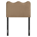Hazel Stain-Resistant Performance Velvet Twin Size Headboard in Taupe