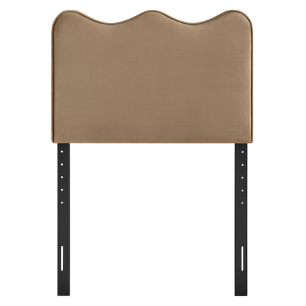 Athena Stain-Resistant Performance Velvet Twin Size Headboard in Taupe