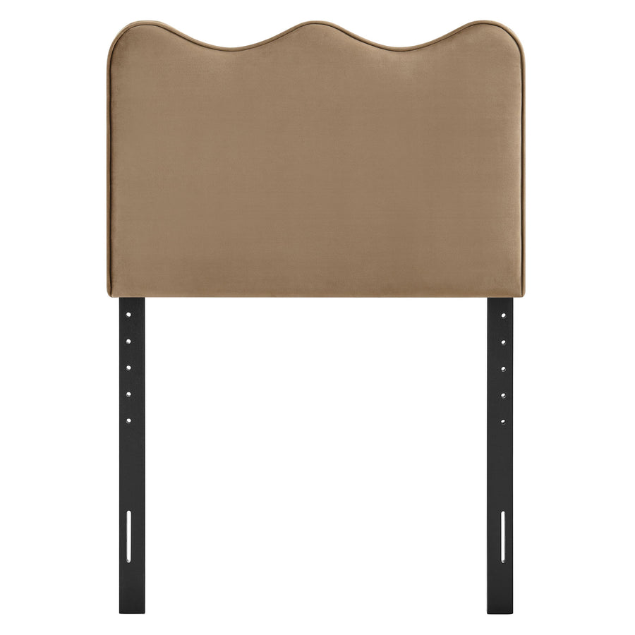 Hazel Stain-Resistant Performance Velvet Twin Size Headboard in Taupe