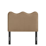 Hazel Stain-Resistant Performance Velvet Twin Size Headboard in Taupe