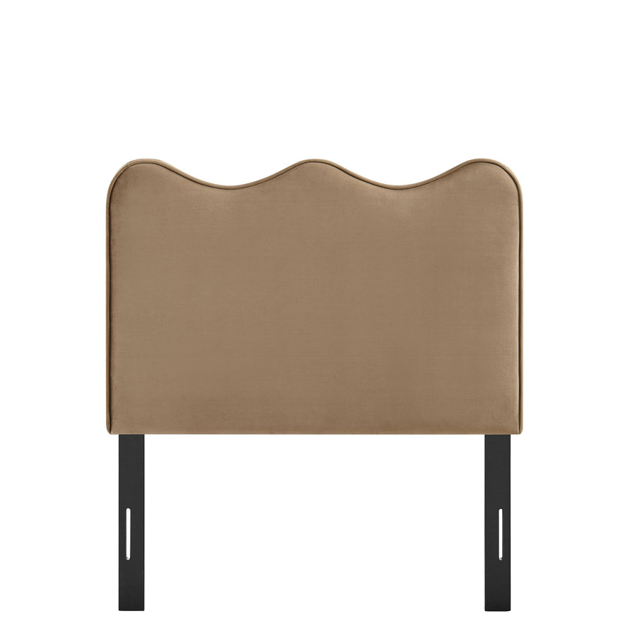 Hazel Stain-Resistant Performance Velvet Twin Size Headboard in Taupe