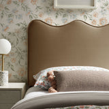 Hazel Stain-Resistant Performance Velvet Twin Size Headboard in Taupe