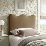 Hazel Stain-Resistant Performance Velvet Twin Size Headboard in Taupe