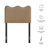 Hazel Stain-Resistant Performance Velvet Twin Size Headboard in Taupe