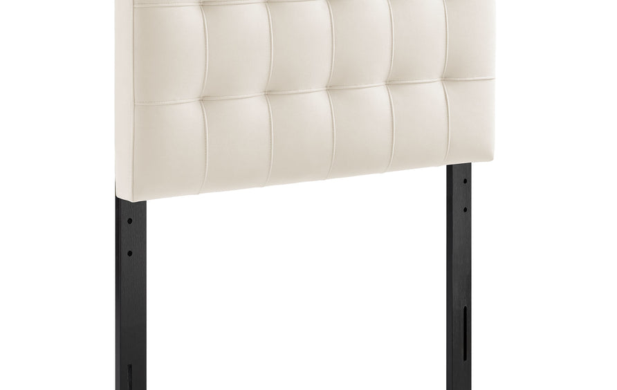 Cleo Stain-Resistant Performance Velvet Twin Size Headboard in Alabaster