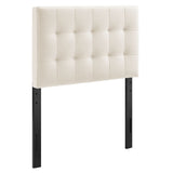 Cleo Stain-Resistant Performance Velvet Twin Size Headboard in Alabaster