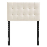 Cleo Stain-Resistant Performance Velvet Twin Size Headboard in Alabaster