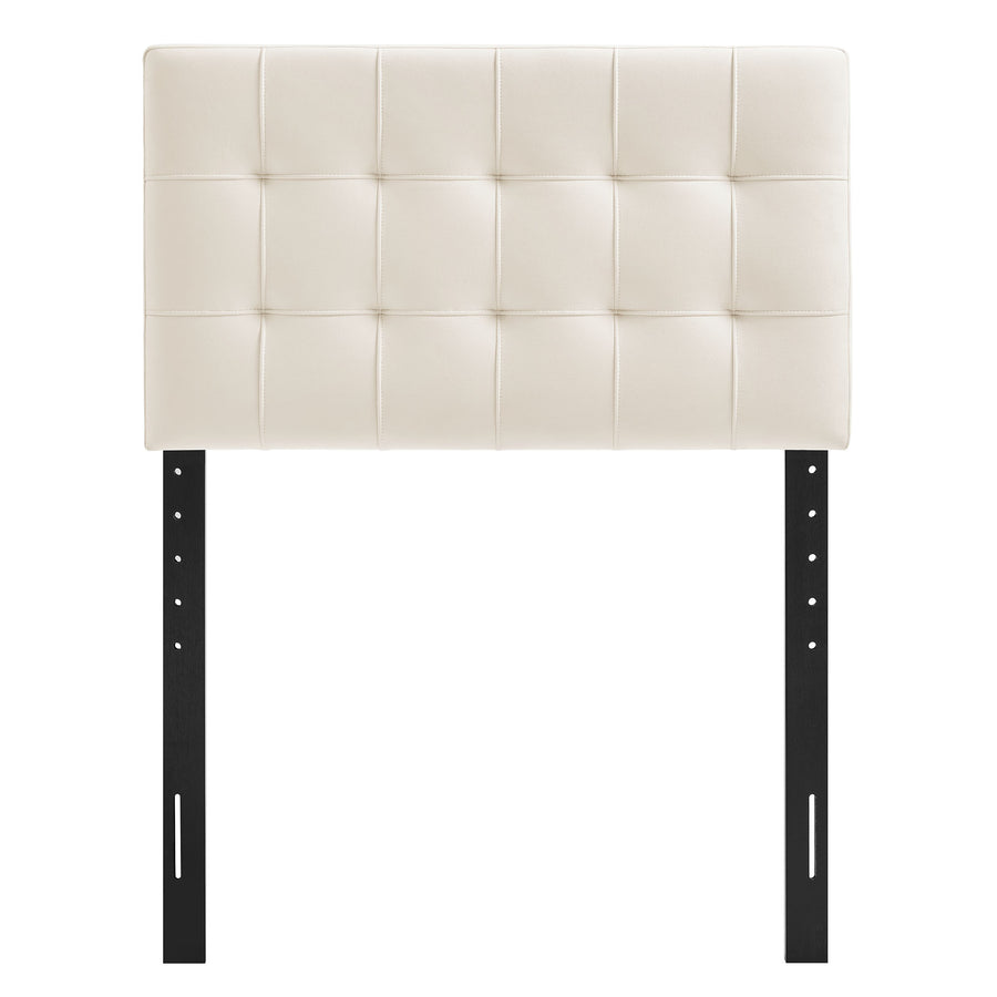 Cleo Stain-Resistant Performance Velvet Twin Size Headboard in Alabaster
