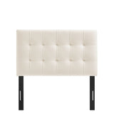 Cleo Stain-Resistant Performance Velvet Twin Size Headboard in Alabaster