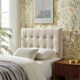 Cleo Stain-Resistant Performance Velvet Twin Size Headboard in Alabaster