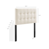 Cleo Stain-Resistant Performance Velvet Twin Size Headboard in Alabaster