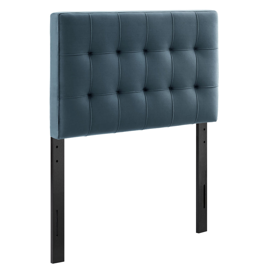 Cleo Stain-Resistant Performance Velvet Twin Size Headboard in Cadet Blue