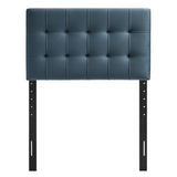 Cleo Stain-Resistant Performance Velvet Twin Size Headboard in Cadet Blue