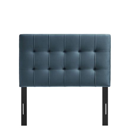 Lily Stain-Resistant Performance Velvet Twin Size Headboard in Cadet Blue