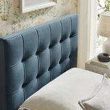 Cleo Stain-Resistant Performance Velvet Twin Size Headboard in Cadet Blue