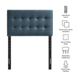 Cleo Stain-Resistant Performance Velvet Twin Size Headboard in Cadet Blue