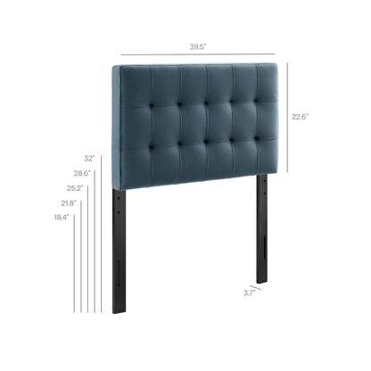 Lily Stain-Resistant Performance Velvet Twin Size Headboard by Furniture for America
