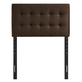 Cleo Stain-Resistant Performance Velvet Twin Size Headboard in Chocolate Brown