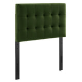 Cleo Stain-Resistant Performance Velvet Twin Size Headboard in Moss Green