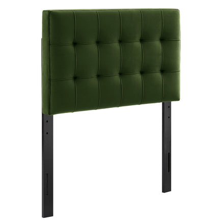 Lily Stain-Resistant Performance Velvet Twin Size Headboard in Moss Green