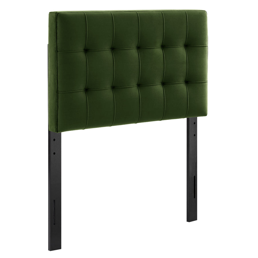 Cleo Stain-Resistant Performance Velvet Twin Size Headboard in Moss Green