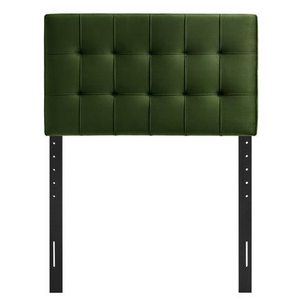 Lily Stain-Resistant Performance Velvet Twin Size Headboard in Moss Green