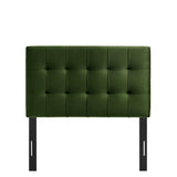 Cleo Stain-Resistant Performance Velvet Twin Size Headboard in Moss Green