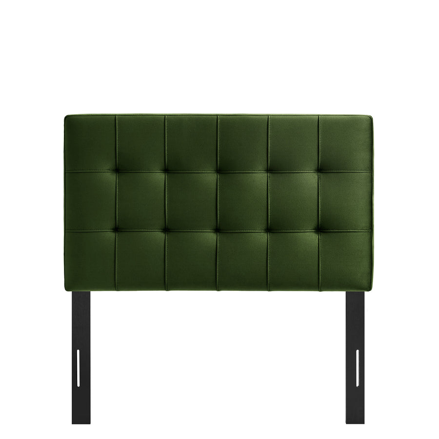 Cleo Stain-Resistant Performance Velvet Twin Size Headboard in Moss Green