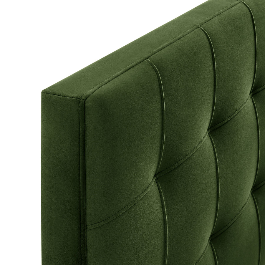 Cleo Stain-Resistant Performance Velvet Twin Size Headboard in Moss Green