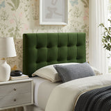 Cleo Stain-Resistant Performance Velvet Twin Size Headboard in Moss Green