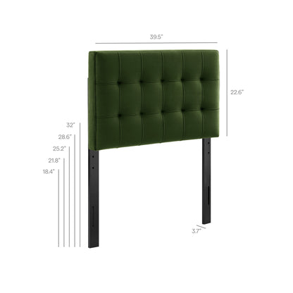 Lily Stain-Resistant Performance Velvet Twin Size Headboard by Furniture for America