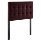 Cleo Stain-Resistant Performance Velvet Twin Size Headboard in Mulberry