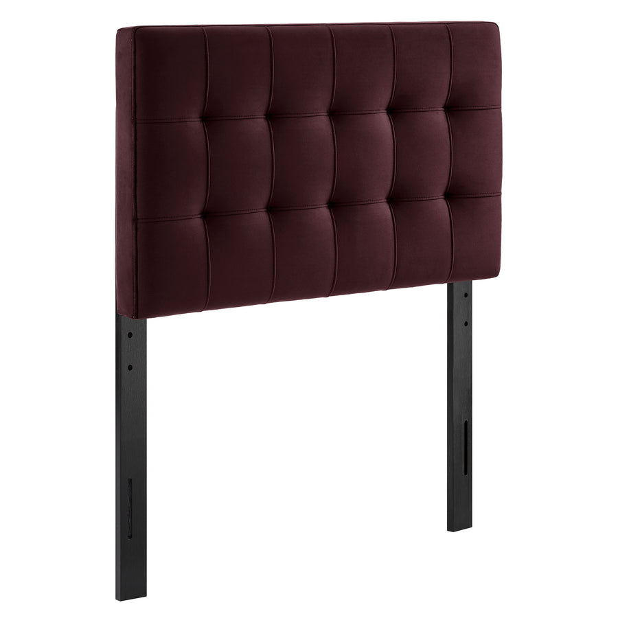 Cleo Stain-Resistant Performance Velvet Twin Size Headboard in Mulberry