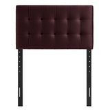 Cleo Stain-Resistant Performance Velvet Twin Size Headboard in Mulberry