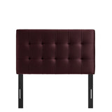 Cleo Stain-Resistant Performance Velvet Twin Size Headboard in Mulberry