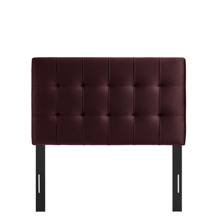 Lily Stain-Resistant Performance Velvet Twin Size Headboard in Mulberry