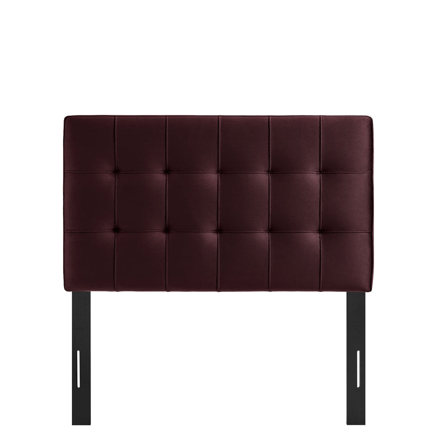 Cleo Stain-Resistant Performance Velvet Twin Size Headboard in Mulberry