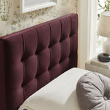Cleo Stain-Resistant Performance Velvet Twin Size Headboard in Mulberry