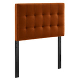 Cleo Stain-Resistant Performance Velvet Twin Size Headboard in Rust