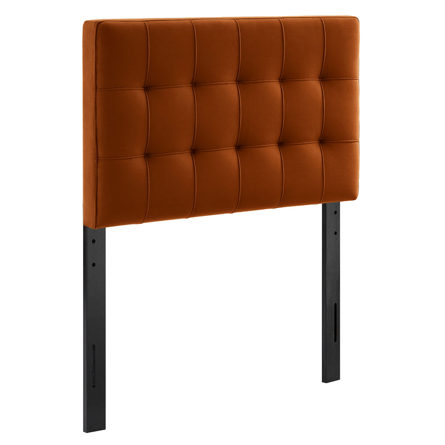 Cleo Stain-Resistant Performance Velvet Twin Size Headboard in Rust