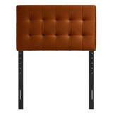 Cleo Stain-Resistant Performance Velvet Twin Size Headboard in Rust