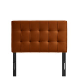 Cleo Stain-Resistant Performance Velvet Twin Size Headboard in Rust