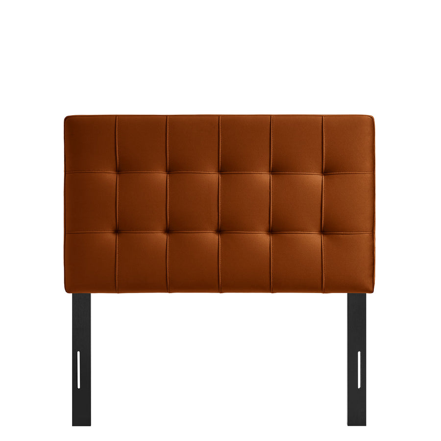 Cleo Stain-Resistant Performance Velvet Twin Size Headboard in Rust