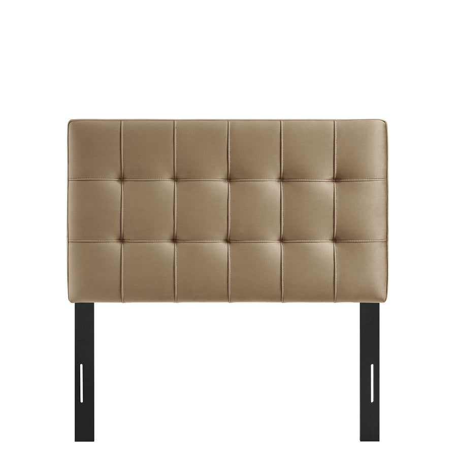 Cleo Stain-Resistant Performance Velvet Twin Size Headboard in Taupe