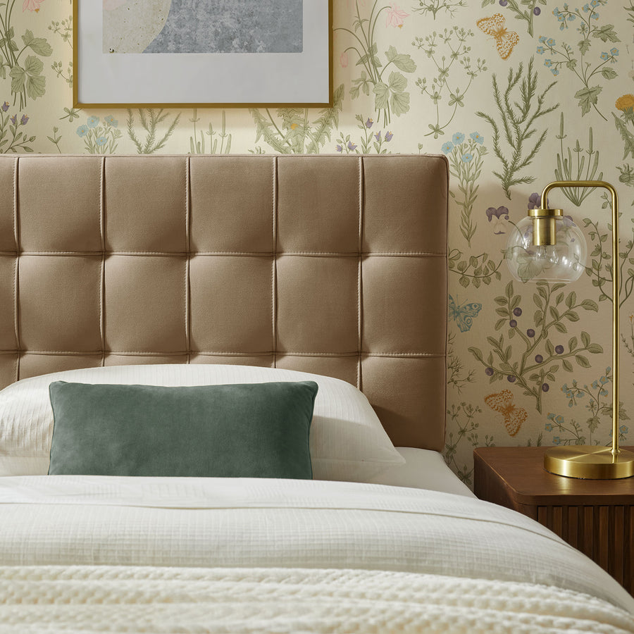 Cleo Stain-Resistant Performance Velvet Twin Size Headboard in Taupe