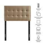 Cleo Stain-Resistant Performance Velvet Twin Size Headboard in Taupe