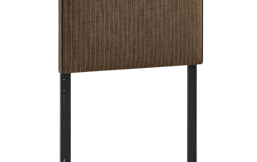 Hazel Striped Fabric Upholstered Twin Size Headboard in Earth Stripe