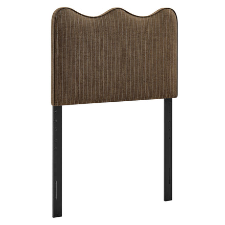 Athena Striped Fabric Upholstered Twin Size Headboard in Earth Stripe