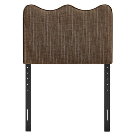 Athena Striped Fabric Upholstered Twin Size Headboard in Earth Stripe