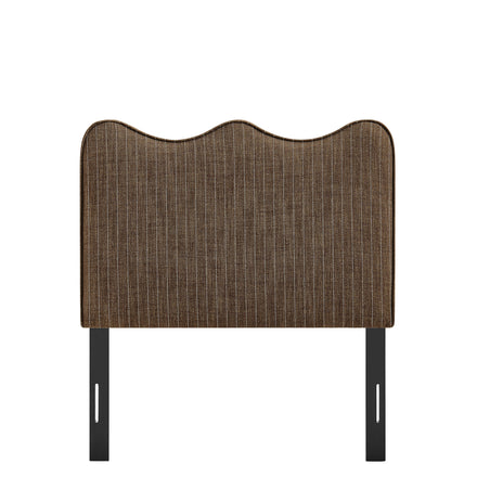 Athena Striped Fabric Upholstered Twin Size Headboard in Earth Stripe